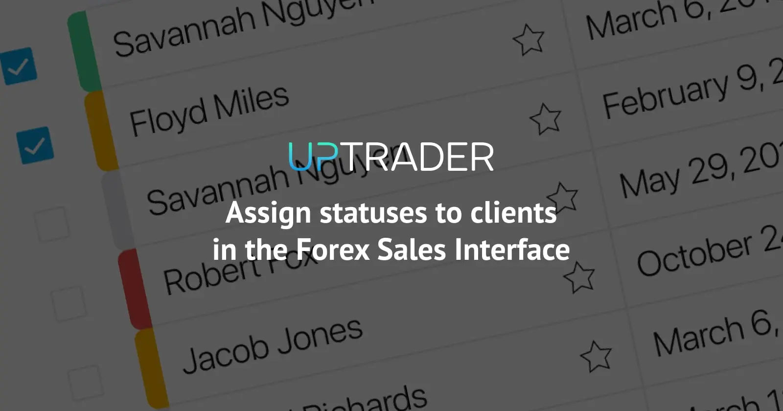 Assign statuses to clients in the Forex Sales Interface
