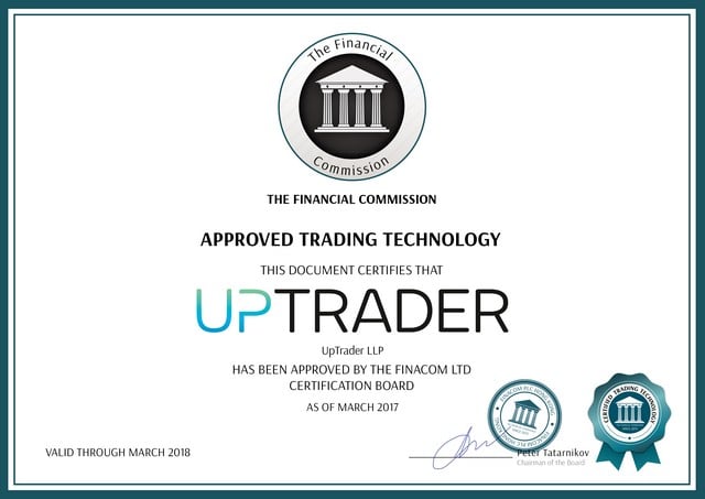 UpTrader certified by FinCom